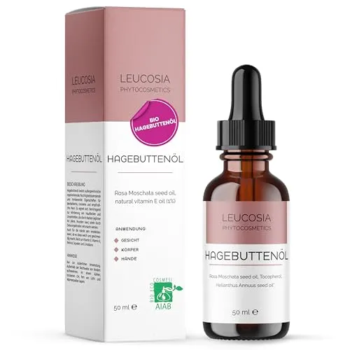 Pure Rose Oil Mosqueta 100% Pur, 50 ml, Hagebuttenöl, Hagebuttenkernöl Kaltgepresst, Wildrosenöl, Rosenöl Gesicht, Rosehip Oil Organic Cold Pressed, Body Oil