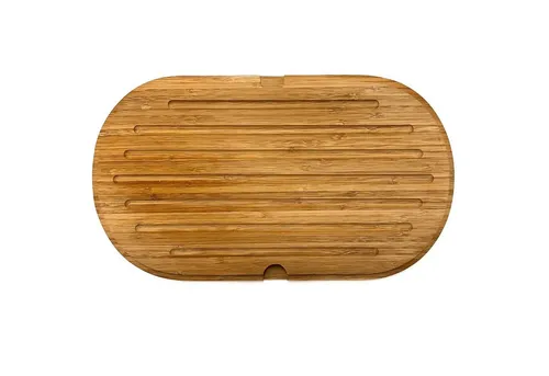 HAC24 Brotschneidebrett Schneidebrett Küchenbrett Holz Schneide Brett Servierbrett Brettchen, Bambus, (1-St), mit Krümelrillen 37 x 21 cm