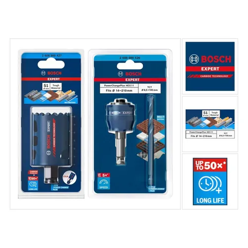 Bosch EXPERT Tough Material Lochsägen Starter Set 51 x 60 mm