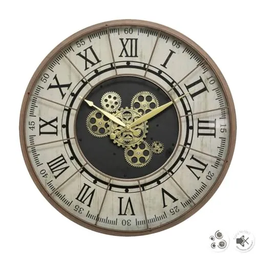 Wanduhr STELLA, Ø 57 cm - Elegante runde Wanduhr mit römischen Ziffern, perfekt für stilvolle Wohnräume und große Wände.