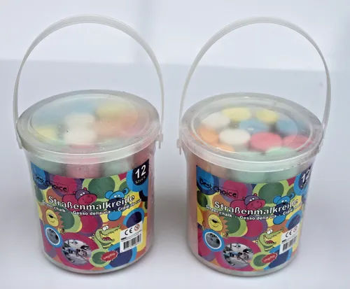 2x12 St Malkreide im Eimer Kreide Kinder Straßenmalkreide *NEU*