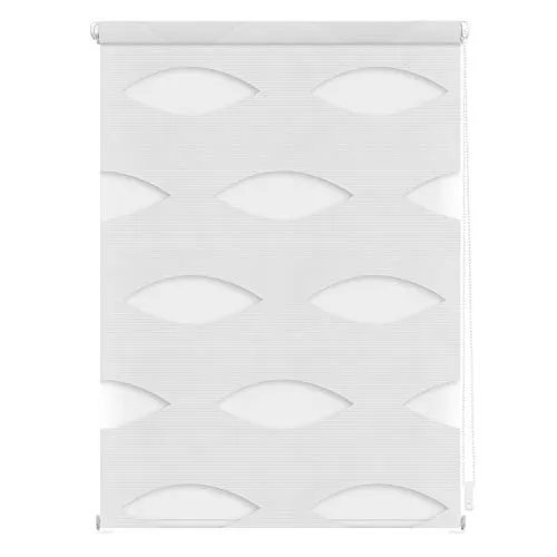 Lichtblick Doppelrollo Klemmfix ohne Bohren, Ellipse, Blickdicht, Klemmträger-Montage, Sichtschutz, Wandmongtage, Deckenmontage, für Fenster Weiß, 45 cm x 150 cm (B x L)