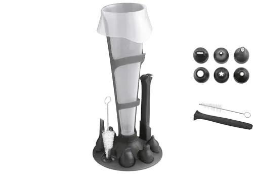 Mastrad F38201 Spritzbeutel-Set - 500ml und 1l Spritzbeutel, inklusive 6 Spritzaufsätze und kreative Backtipps für perfekte Dekoration von Macarons und mehr