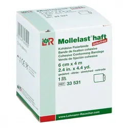 Mollelast haft latexfrei 6cmx4m gedehnt weiss