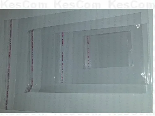 KesCom 100 Stück Folienbeutel selbstklebend 110 x 160mm (+25mm) transparent unbedruckt Plastiktüten klar Adhäsionsverschlussbeutel
