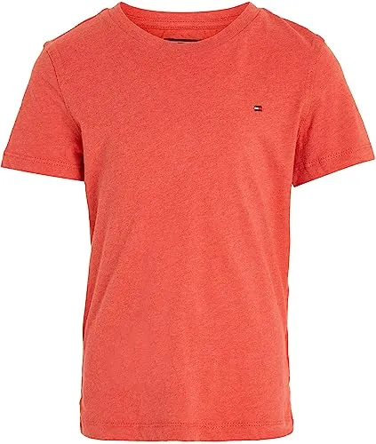 Tommy Hilfiger Jungen T-Shirt, Reguläre Passform, Cn, Apple Red Heather, 74