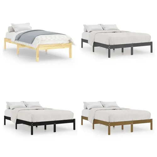 vidaXL Massivholzbett Extra Lang 140x220 cm aus Kieferholz - Robustes und stilvolles Bett aus massivem Kiefernholz, ideal für erholsamen Schlaf. Extra langes Design für zusätzlichen Komfort, Matratze nicht enthalten.