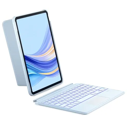 Inateck iPad Hülle mit Tastatur und Touchpad für 10. Generation & A16 11 Zoll - Tastatur mit 7-farbiger Hintergrundbeleuchtung und 5 Aufstellmodi für flexibles Arbeiten und kreatives Gestalten. Ideal für iPad 10 Gen und A16 11 Zoll.