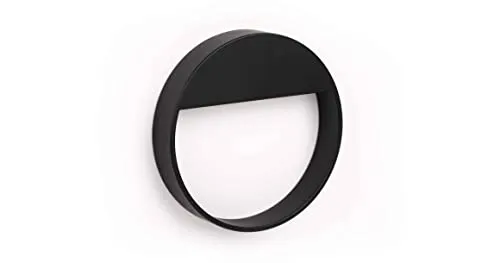 Gedotec Möbelgriffe Metall Schwarz matt | 1 Stück - Falttüren-griffe Möbel | BAU | modernes rundes Design | Durchmesser: 90 mm | Schrankgriffe - Schubladengriffe - Küchengriffe - Türgriffe - Türknauf