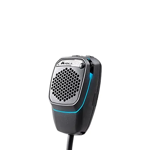 Midland Dual Mike Kit mit Bluetooth Lenkrad Taste 6 Pin Bluetooth CBTalk App, mit 6 Pin Anschluss, Schwarz