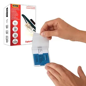 Fellowes 100 Capture125 Laminierfolien glänzend für Ausweisformat 125 micron