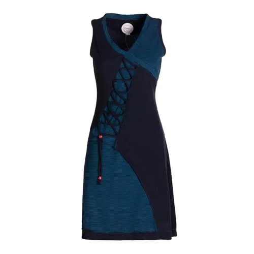 Vishes ärmelloses Damen-Kleid in schwarz I Größe XL (42-44) I Handgefertigt aus 100% Baumwolle I Kleid mit Wickeloptik I Ideal für Frühjahr & Sommer I Nachhaltige Alternative Bekleidung