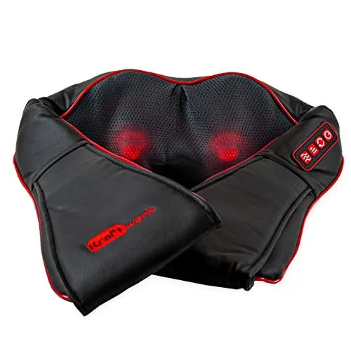 Kraftwerk® Kabellos Shiatsu Massagegerät - Elektrische Nackenmassagegeräte mit ergonomischen Massageköpfen und Infrarot-Heizung für optimale Entspannung und Durchblutungsförderung - ideal für Zuhause.