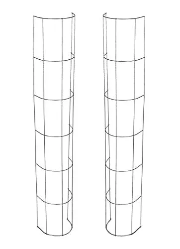 Spetebo Rankgitter aus Metall für Fallrohre - 120 cm, 2 Stück - Hochwertiges halbrundes Rankgitter aus verzinktem Stahldraht, ideal für die Begrünung von Fallrohren. Inklusive Montagematerial für eine einfache Installation.