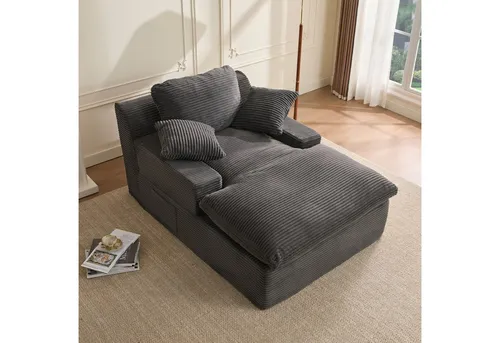 Litbird 160 cm Chaiselongue Loungesofa – Platzsparendes Schlafsofa in Grau