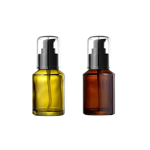 YUEHUA Glas Sprühflasche & Lotion Flasche, 60ml / 2oz Leere nachfüllbare gepresste Pumpflasche Kosmetikbehälter für Parfüms Essence (Pumpflaschen)