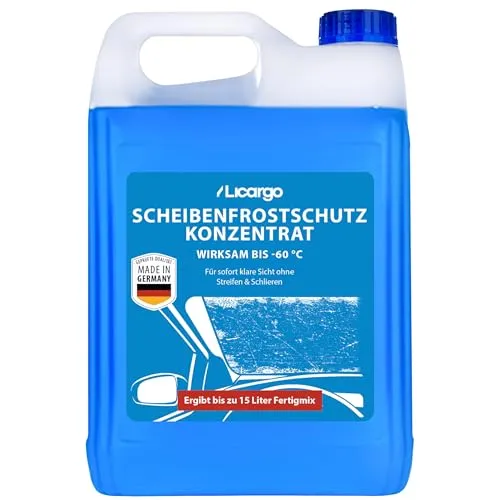 LICARGO Scheibenfrostschutz Konzentrat (5 Liter) - Klarer Durchblick bei Frost - Frostschutz für Kühlsysteme, wirksam bis -60°C und sorgt für schlierenfreie Sicht. Hergestellt in Deutschland und ideal für alle Scheibenwaschanlagen.