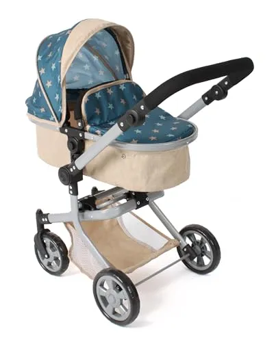 Bayer Chic 2000 Puppen Kombi-Puppenwagen MIKA Sternchen türkis-beige