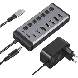 Casecentive 7-in-1 USB-C 10Gbps Charging Hub - Silber