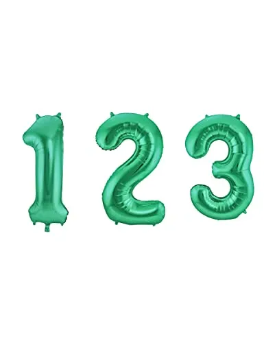 Grüner Metallic Matt Folienballon Zahl 1-86 cm in grün von Folat