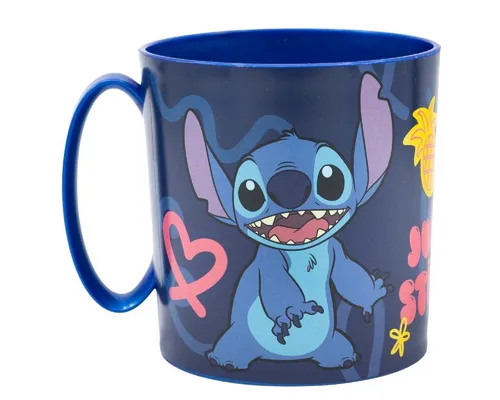 Lilo & Stitch Becher - Mikrowellengeeigneter Kunststoffbecher 390 ml – für Kinder, 1-tlg., perfekt für die Kinder, ideal für Outdoor