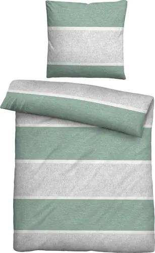 biberna Melange-Flanell Bettwäsche 0840506 in grün von biberna