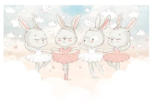 Fototapete Kaninchen für Kinderzimmer - Wandsticker für Baby- & Kleinkinderzimmer, UV-beständig und kinderleicht zu montieren - sorgt für einen einzigartigen Look und ist sicher für Kinder.