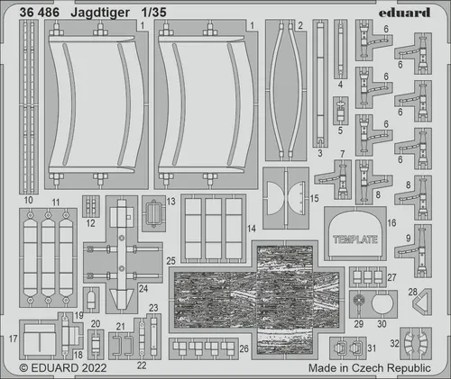 MW22 EDUARD 36486 JAGDTIGER 1/35  PE SET for HOBBY BOSS