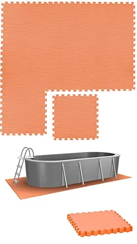 eyepower 8 Große Matten: 1,9m² Poolunterlage 50x50 Antirutschmatte Boden Poolmatte - Pool Unterlage Outdoor Matte Poolunterlage Matten - Platten für Pool Schutzmatte unter Pool Bodenmatte Pool Outdoor