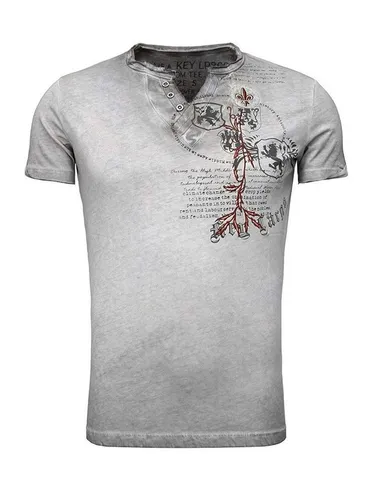 KEY LARGO Herren Weapon Button T-Shirt, Anthra (1101), 3XL von KEY LARGO