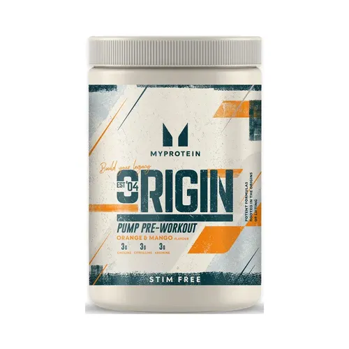 Myprotein Origin Pre-Workout Orange Mango Soda - Diätergänzungsmittel mit erfrischendem Geschmack, ideal zur Steigerung der Trainingsleistung und Energie vor dem Workout.