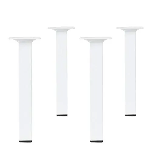 4er Set Möbelfüße Ausführung Weiß Eckig 25 x 25mm Höhe 150mm Sofastützen Metall