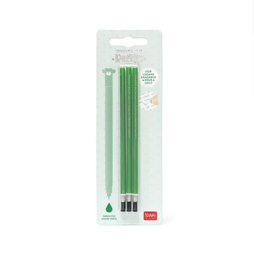 Legami Ersatzminen Grün für löschbare Gel Stifte - Erasable Pen 3er Nachfüllpack