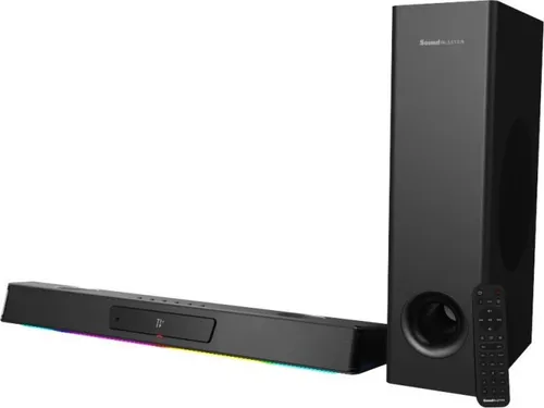 Creative Soundbar Sound Blaster Katana V2X - Kompakte 2.1 Kanal Soundbar mit Wireless Subwoofer, RGB-Beleuchtung und Dolby Audio für PC und TV