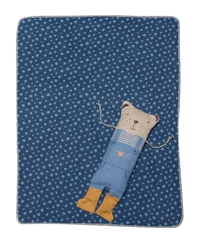 David Fussenegger Babydecke Juwel 'Bär' 70x90 cm Blau von David Fussenegger