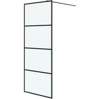 vidaXL Duschwand für Walk-In Dusche Schwarz 80x195 cm - Moderne Duschabtrennung aus 5 mm ESG-Sicherheitsglas, einstellbare Breite und leicht zu reinigen. Ideal für eine stilvolle und funktionale Badezimmergestaltung.
