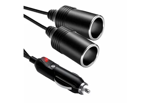 Bolwins O32C 12V/24V KFZ Adapter Steckdose Auto Zigarettenanzünder Verteiler KFZ-Netzteil (2-fach Zigarettenanzünder-Verteiler, LED-Spannungsanzeige)