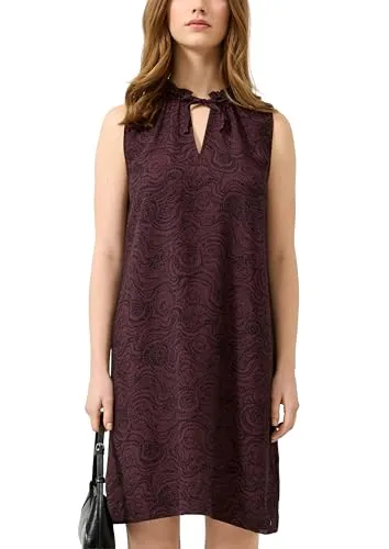 s.Oliver Damen Kleid – Ärmeloses Viskosemix Kleid mit Bindedetail - LEICHTES SOMMERKLEID – Dieses ärmellose Kleid aus Viskosemix bietet optimalen Tragekomfort an warmen Tagen. Die verspielten Bindedetails am Rundhalsausschnitt verleihen ihm eine feminine Note, perfekt für entspannte Freizeitlooks.