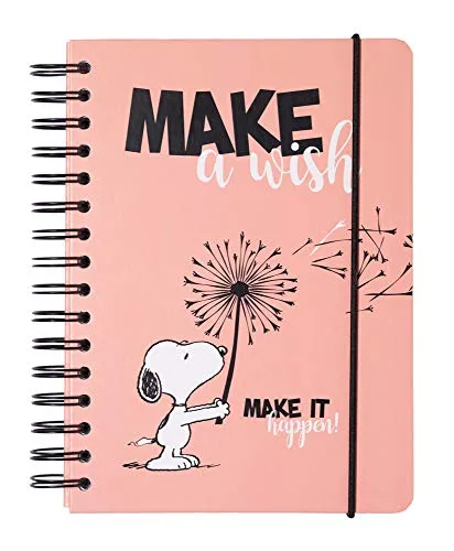 Grupo Erik Bullet Journal Dotted A5 Snoopy - Hard Cover Notizblock A5 Ringbuch Notizbuch A5 Dotted Tagebuch für Erwachsene und Kinder