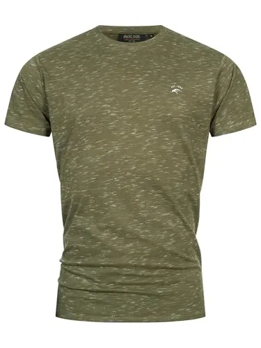 Indicode Herren Kloge T-Shirt mit Rundhals-Ausschnitt | Herrenshirt Sommershirt Army Mix, M