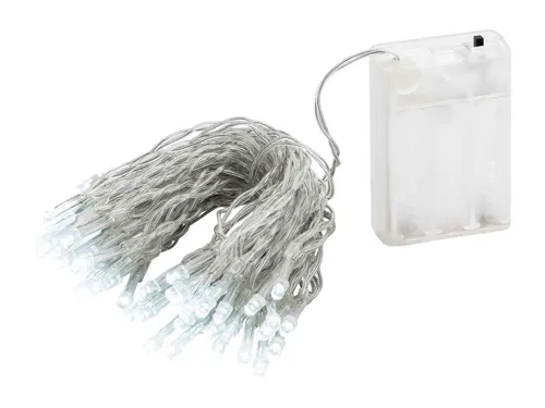 Linder Exclusiv GmbH LED-Lichterkette, Batterie 7,35m 50 LEDs kaltweiß Innen transparentes Kabel