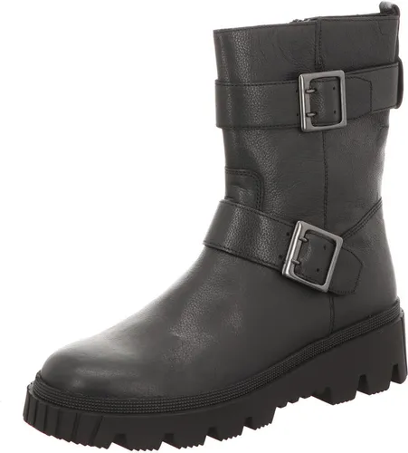 Gabor Stiefelette Leder - Damen Schwarz, Gr. 40,5 - Wanderschuhe in trendigem Design, ideal für das Büro und den Alltag. Diese robuste Stiefelette von Gabor bietet hohen Tragekomfort und eine modische Optik mit Dekoschnallen.