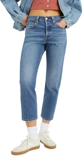 Levi's Damen 501 Crop Jeans - Erin Can't Wait Stretch, 29W / 26L - Jeans mit hohem Bund und Straight Fit, aus leichtem und bequemem Material, ideal für deinen individuellen Look. Nachhaltig durch die Better Cotton Initiative.