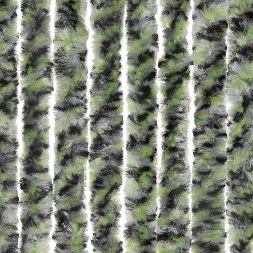 Moritz Flauschvorhang aus Chenille 56 x 185 cm grün/grau/schwarz meliert Türvorhang als Fliegenschutz Insektenschutz für Camping Wohnwagen