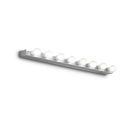 Ideal Lux Wandleuchte PRIVÈ AP8, 8-flammig - Elegante Spiegelleuchte aus chrom, ideal für stilvolle Innenräume. Perfekt für die Wandmontage und sorgt für eine helle Ausleuchtung.