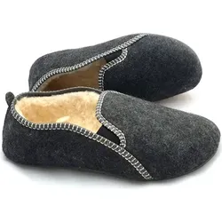 Filzpantoffeln Herren Warme Pantoffeln Filz Hausschuhe Gefüttert Wolle Pantoletten Winter Grau 40 - Grau - 40