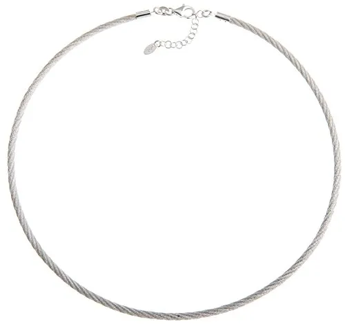 Fashion Omega Halsreif 3mm - 40cm aus 925 Silber - Eleganter, gedrehter Omega Halsreif aus echtem 925 Silber, nickelfrei und variabel einstellbar. Ideal für besondere Anlässe, inkl. Geschenkverpackung.