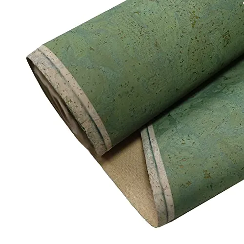 Korkstoff Korkleder 0,25 x 1,4m uni Meterware Kork Natur vegan Korkleder Korkhaut, Farbe:moosgrün