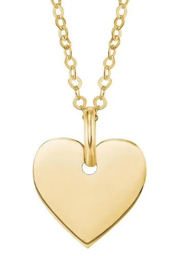 Amor Kette mit Herz-Anhänger für Damen, 42 cm Gold - Elegante 42 cm lange Halskette aus 585er Gelbgold mit personalisierbarem Herz-Anhänger. Ideal als Geschenk für besondere Anlässe und um bedeutungsvolle Momente zu feiern.