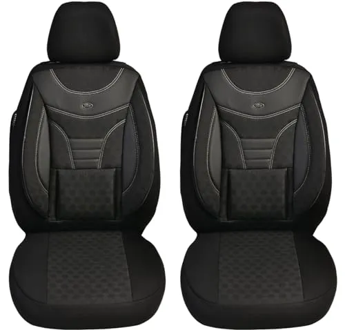 BREMER SITZBEZÜGE Maß Auto Schonbezüge kompatibel mit VW Crafter Gen. 2 Fahrer & Beifahrer Set ab 2017 / Auto Sitzbezüge Schonbezug Set Autositzbezüge 2er Pack in Schwarz (910)